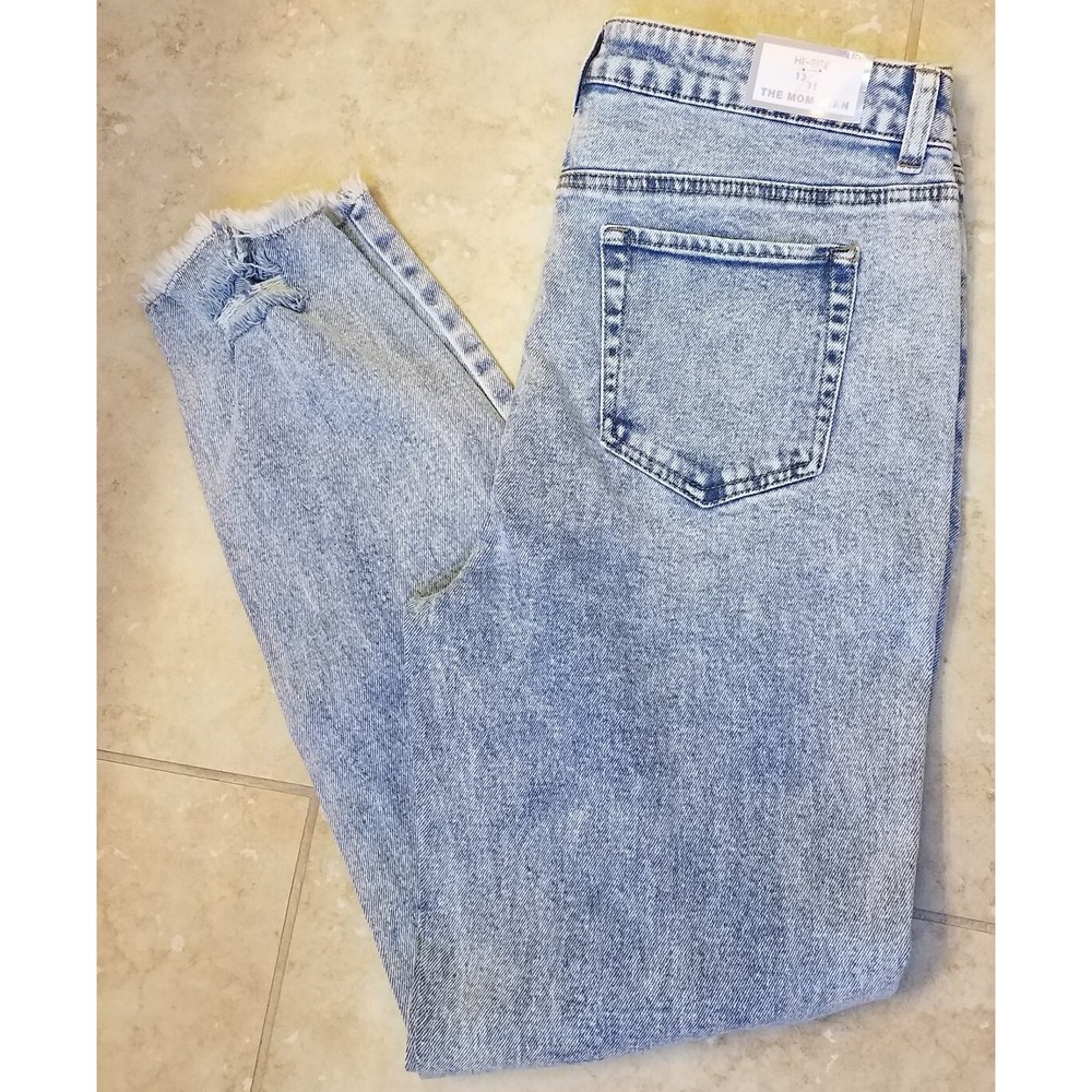 Tinseltown Juniors High Rise The Mom Jean Distressed Pants sz 13 /31 NEW